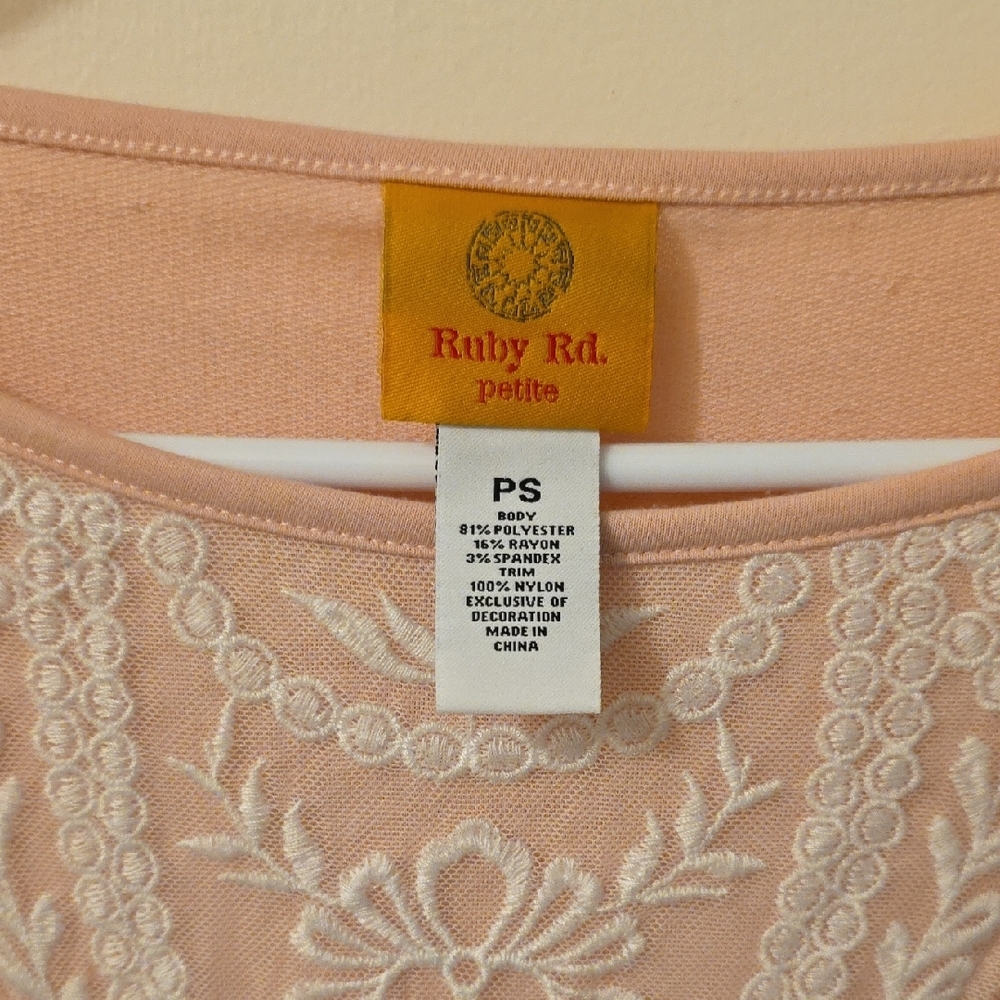 Ruby Rd. Blush Embroidered Blouse - image 2